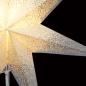 Preview: Meteor Silbercrash weiß  - Faltbarer Leuchtstern, Weihnachtsstern aus Papier mit 7 Zacken, 60 cm